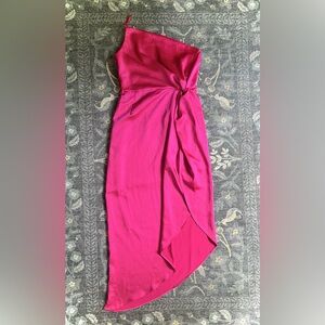 o.p.t. Pink Asymmetrical One-Shoulder Cocktail Dress